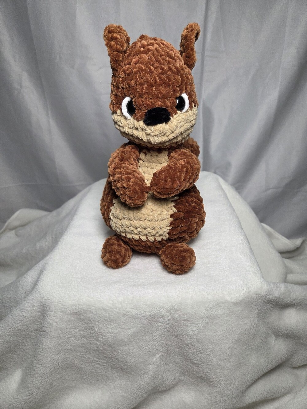 Brown & Cream Crochet Small Squrriel Comfort Toy